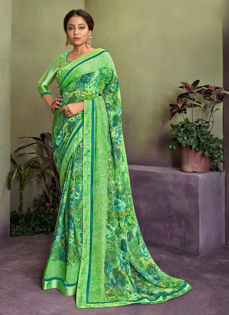 Mintorsi Latest Weightless Georgette Casual Designer Printed Saree Collection 20701-20708